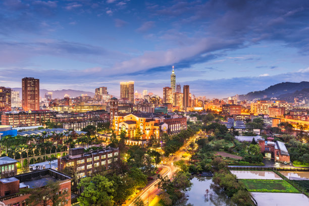 中国台湾台北城市夜景