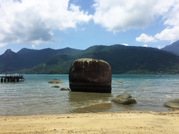 群山大海天空风景背景