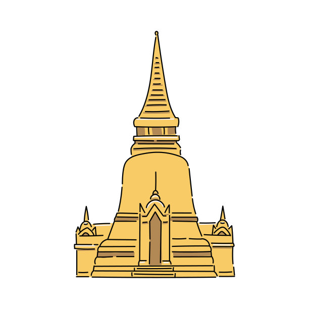曼谷地标建筑曼谷插画