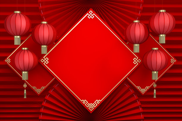 中国风红色背景板