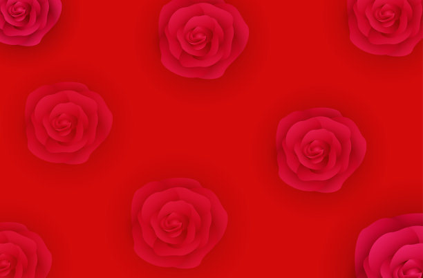 心形玫瑰花矢量图