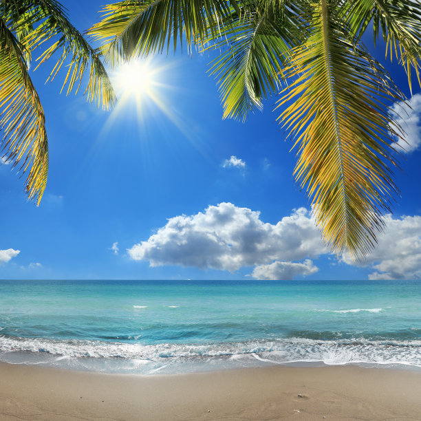 沙滩碧海蓝天纯净的海岸