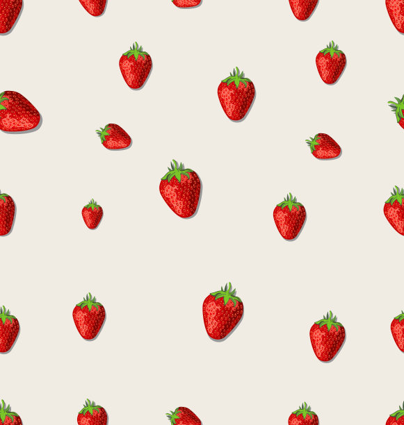 草莓图案 草莓水果印花
