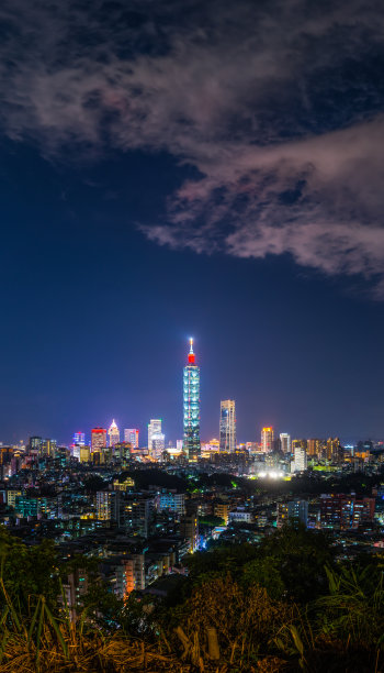 中国台湾台北城市夜景