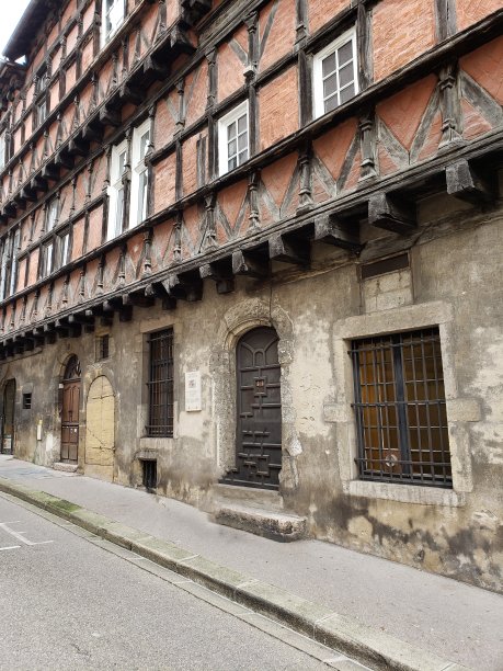法国小镇古典建筑和街道