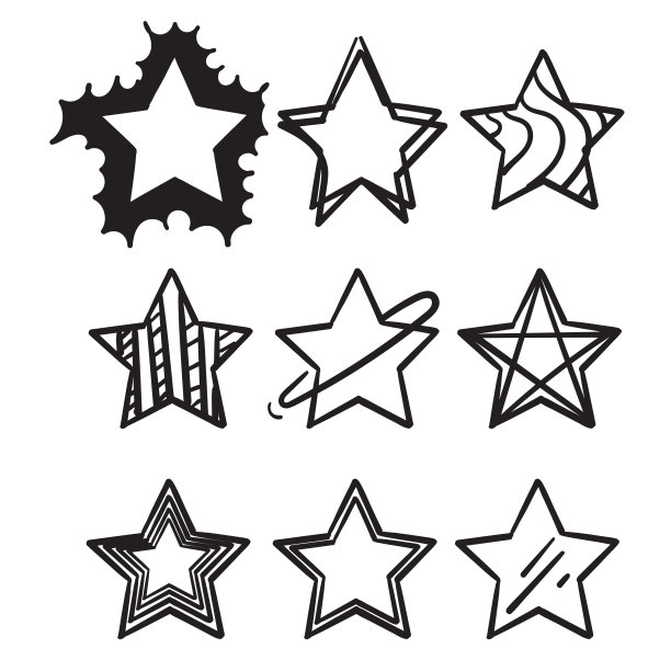 五角星标志,卡通标志,logo