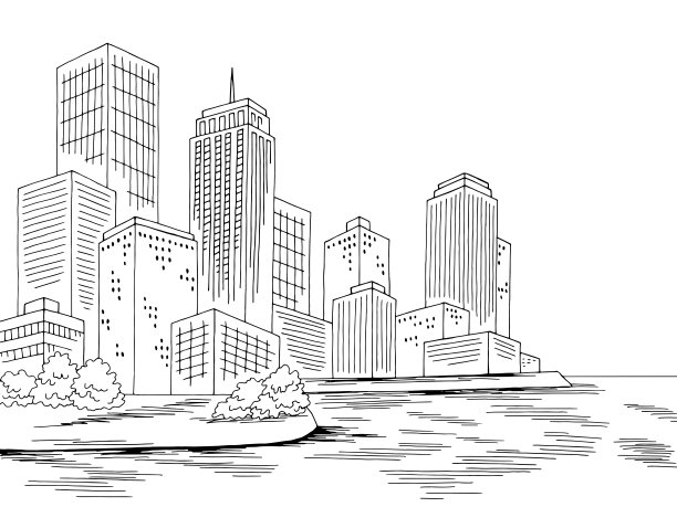 插画 城市线稿图片