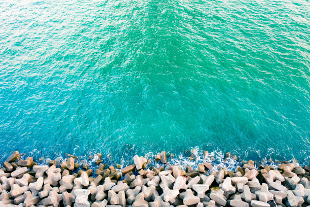 夏季海边建筑自然风光背景素材