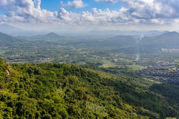 航拍海岛丛林风景