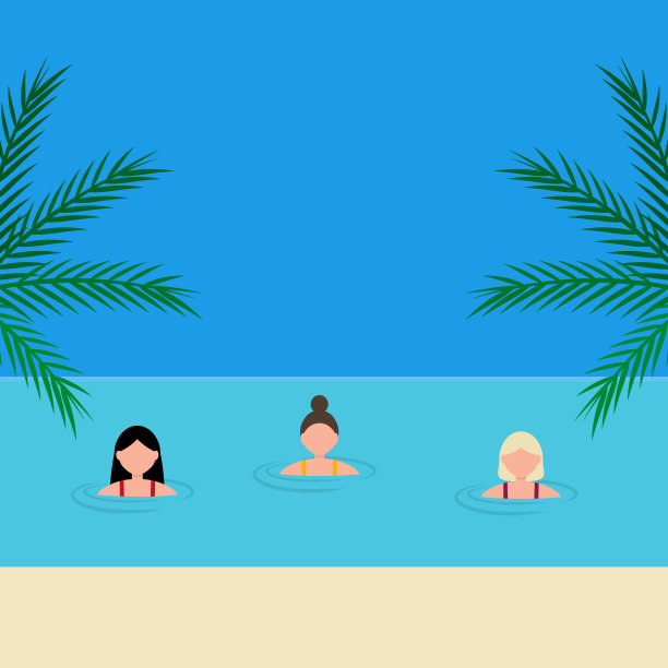 夏季沙滩旅游海报