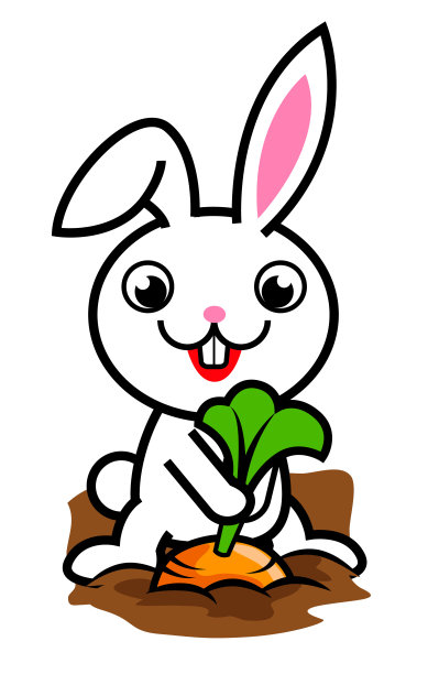 卡通胡萝卜兔