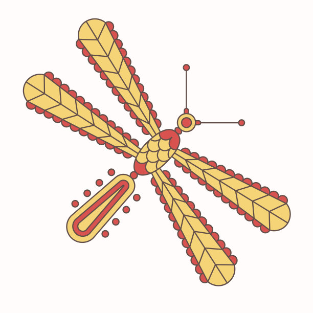 抽象蜻蜓图案