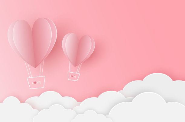 情人节贺卡心形气球设计