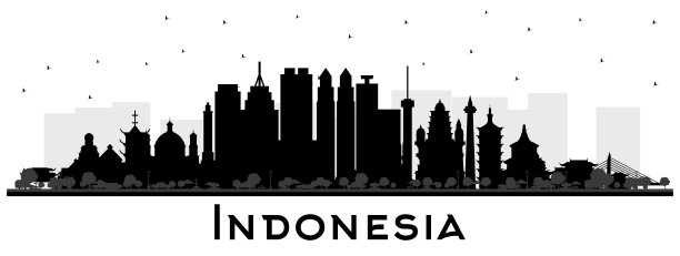 印度尼西亚剪影天际线