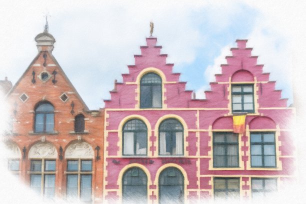 比利时建筑装饰画