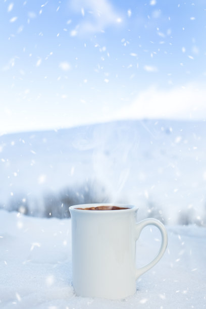 大雪喝咖啡