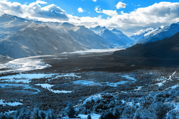 雪山河流风景