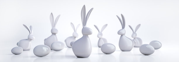 兔子复活节插画