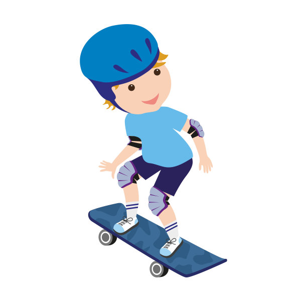 滑板少年插画