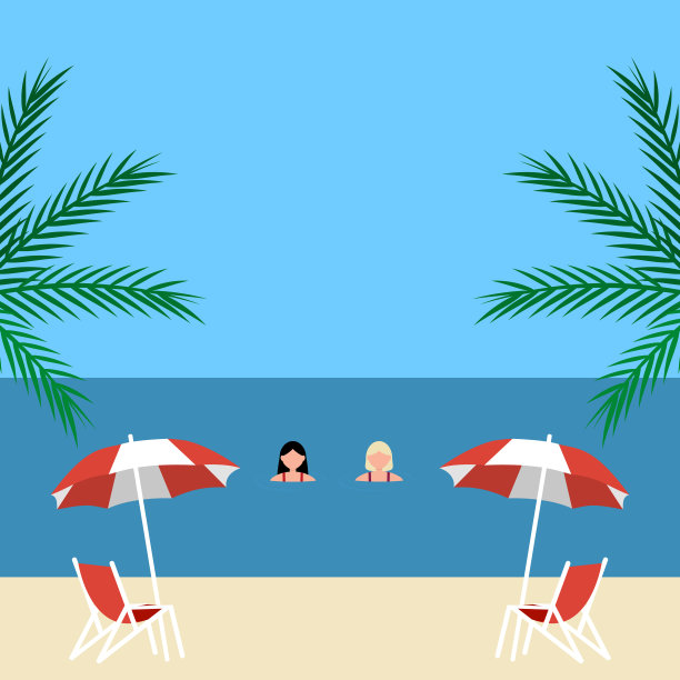 夏季海边旅游海报