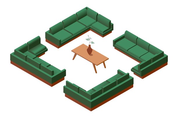 现代家具组合模型