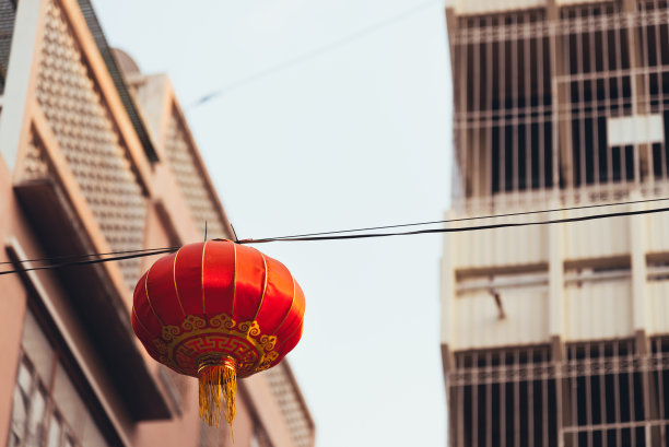 春节喜庆红色发光背景