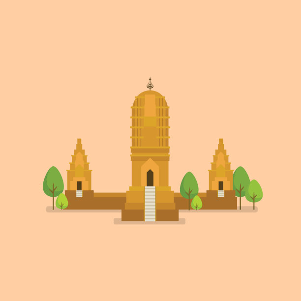 寺院插画