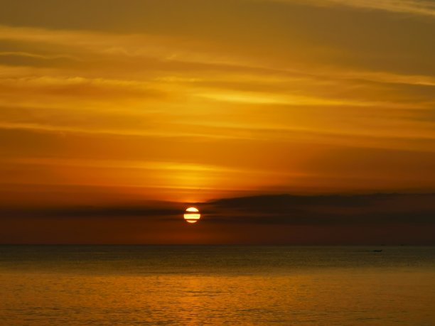 夕阳海面风景图片