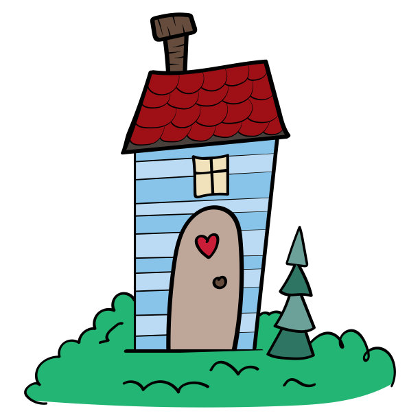 漫画建筑小房子