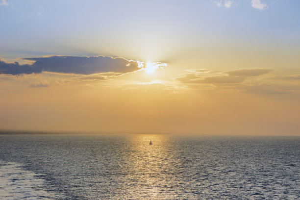 海上日落落日余晖