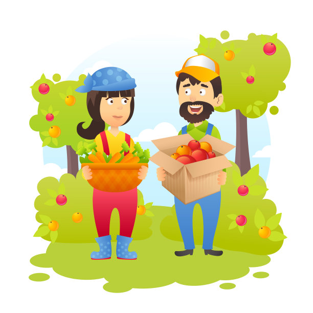 农家水果插画