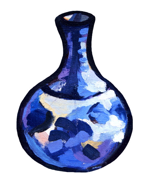 油画装饰花瓶
