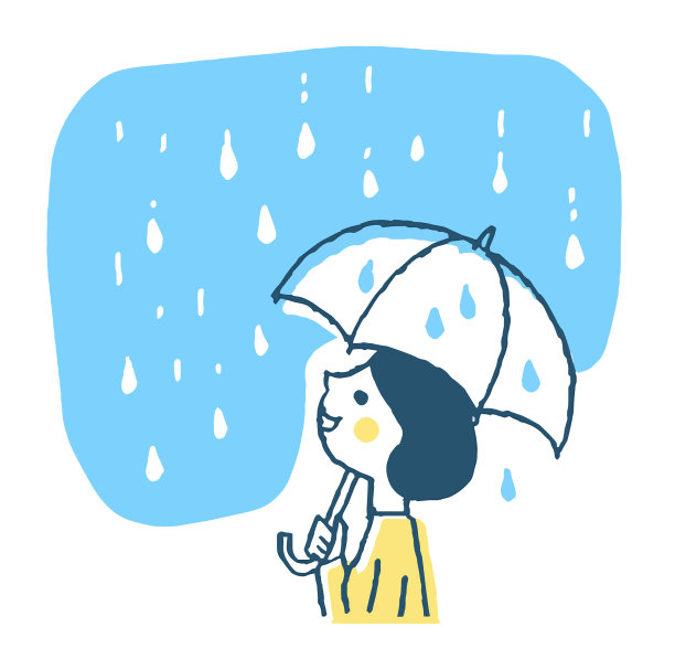 手拿雨伞