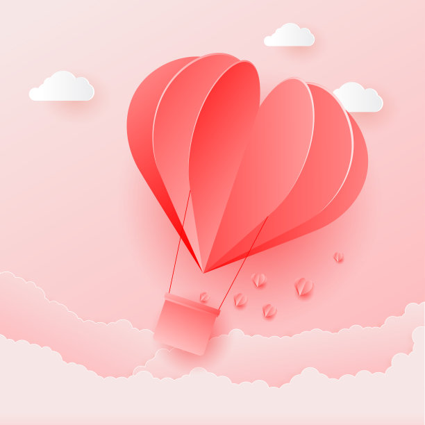 情人节贺卡心形气球设计