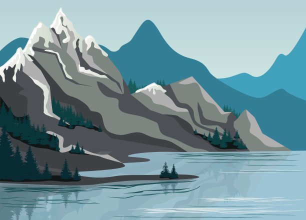 山峰河流旅游海报设计