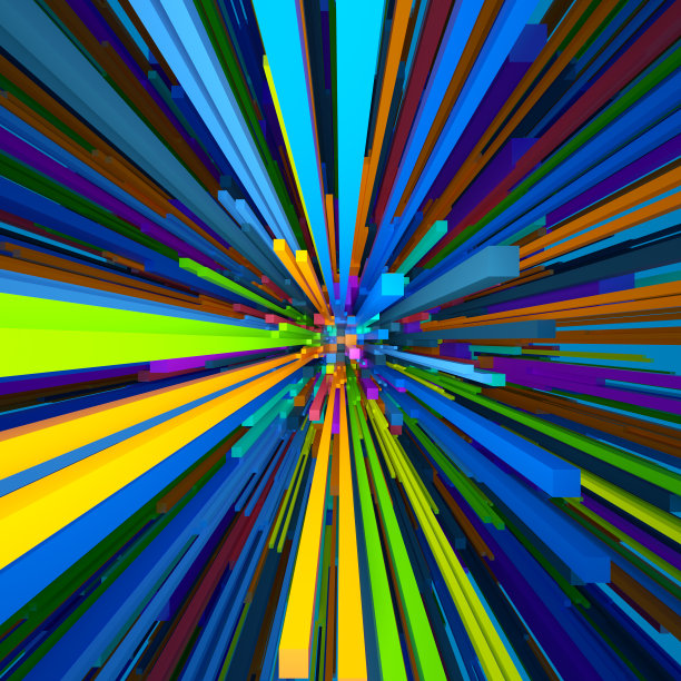 蓝色立体3d图形抽象线条