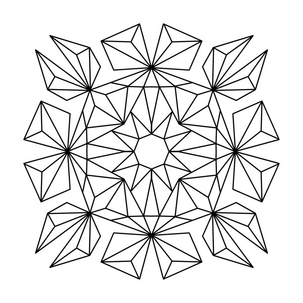 抽象花卉立体几何装饰画