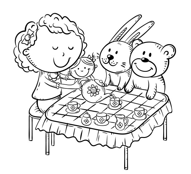 卡通儿童节快乐泰迪熊