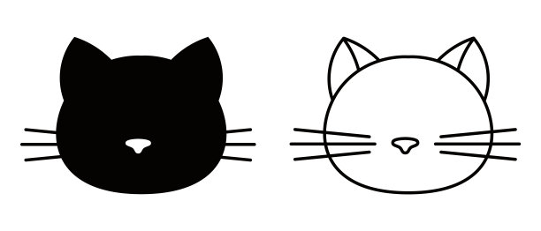卡通猫头像标志