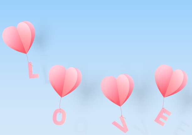 粉色甜美气球海报