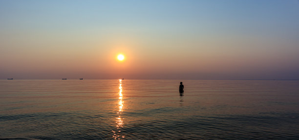 美丽夏季大海沙滩风景