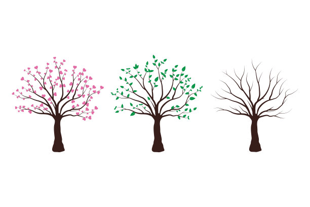 树与花矢量图