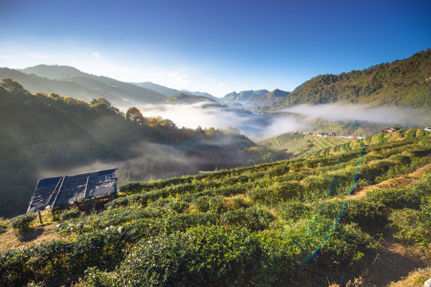 山顶露天帐篷