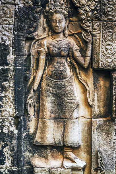 柬埔寨吴哥窟壁画雕塑