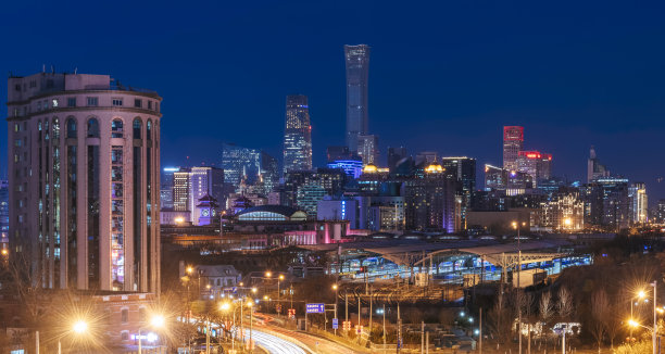 北京城市公路夜景