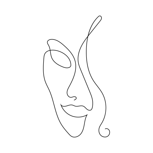 人物头像线条logo设计图