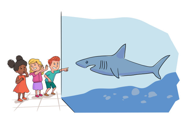 可爱卡通蓝色小鲨鱼