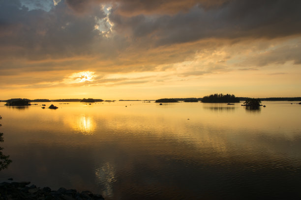 海滨生活黄昏海边夜景