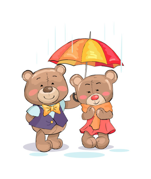 卡通儿童节快乐泰迪熊