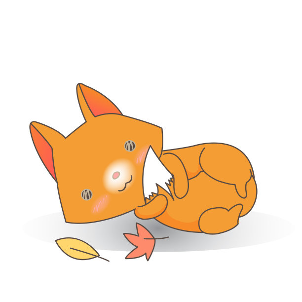 秋季树叶和狐狸